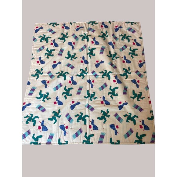 Quilt Cotton Stack & Whack Pattern Childs Colorful Picnic Blanket - Picture 3 of 5